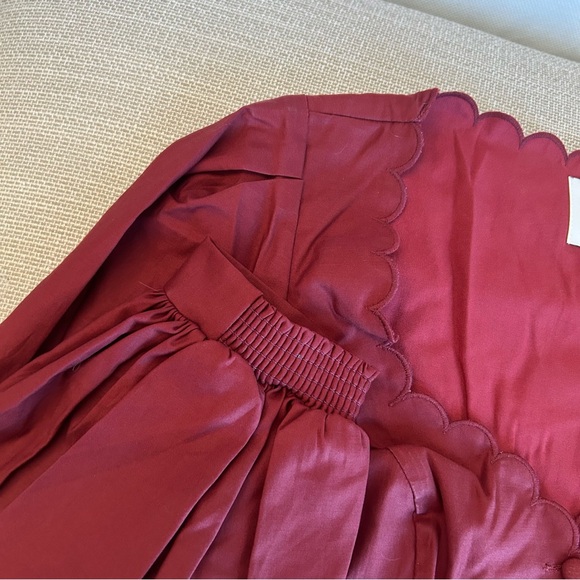 Reformaiton Elianna Top - Chianti Burgundy Red Wine Cotton Blouse French Holiday - Picture 7 of 12